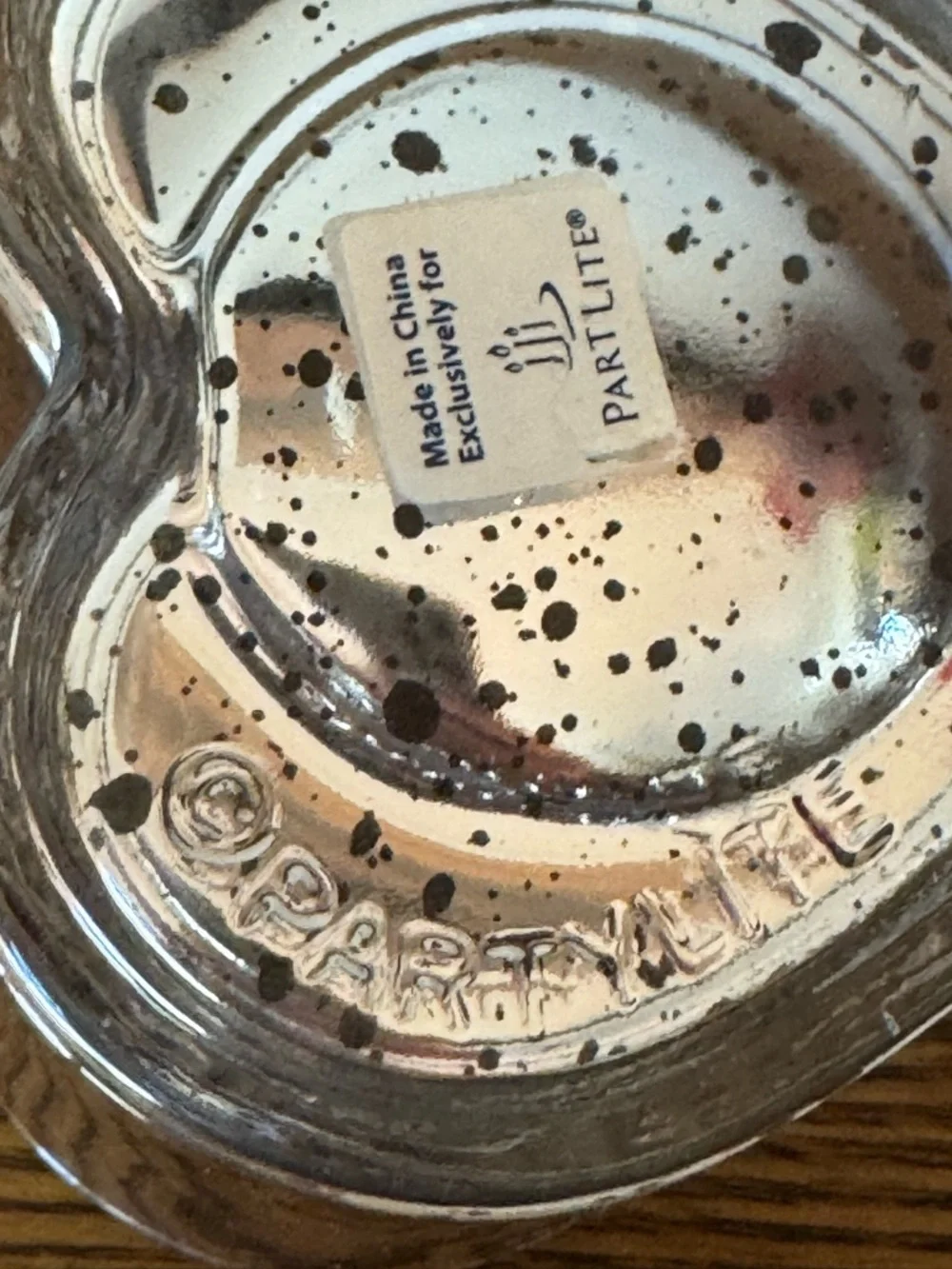 PartyLite "Warm Hearts" Retired Silver Mercury Glass Heart Tealight Holder - EUC - Picture 8 of 8